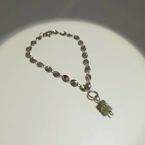 Stainless steel and Jade Bracelet
